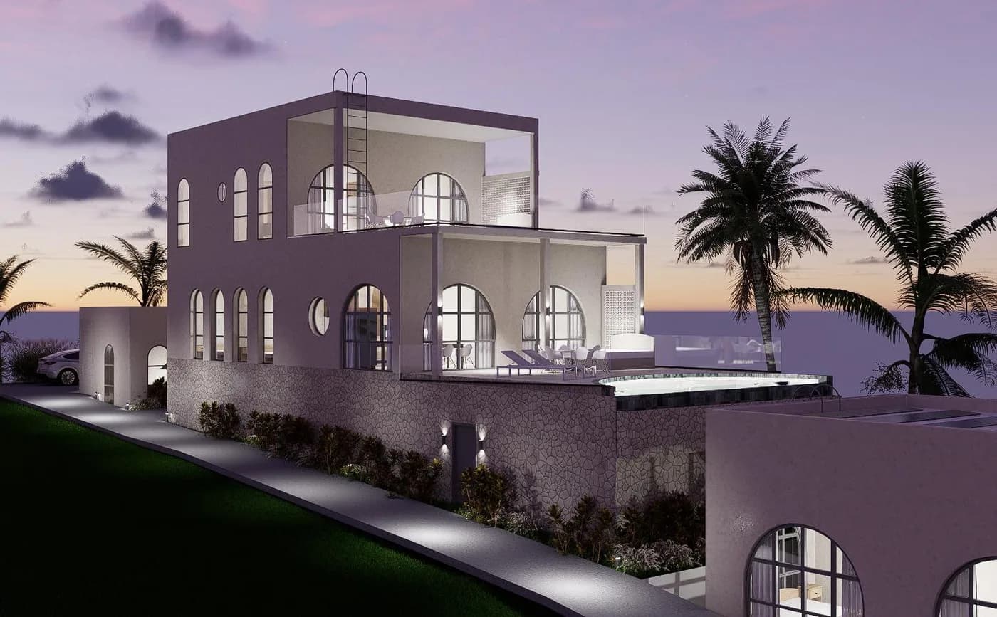 Villa 3 — duplex side view with elevated pool.jpeg